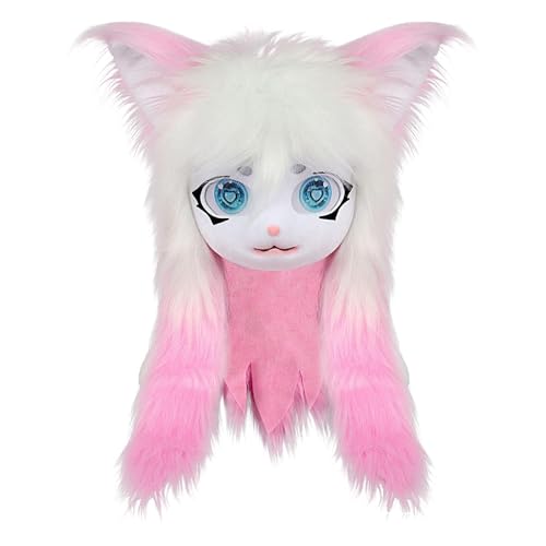 Fellige Cosplay-Köpfe | Tier-Katzenkopf-Maske mit großen Augen, langes Haar, realistische Plüsch-Kopfbedeckung, Kostüm-Requisiten für Cosplay, Theater, Aufführung, Anime, Konvention, Party, Halloween Fellige Cosplay-Köpfe | Tier-Katzenkopf-Maske mit großen Augen, langes Haar, realistische Plüsch-Kopfbedeckung, Kostüm-Requisiten für Cosplay, Theater, Aufführung, Anime, Konvention, Party, Halloween von Generisch