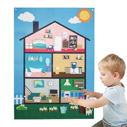 Felt Story Board, Children's Interactive Wall Set, 40.94x29.53 Inches Sensory Learning Activity, Reusable Decorative Felt Game, Large Board for Classroom Nursery Preschool Aged 3+ von Generisch