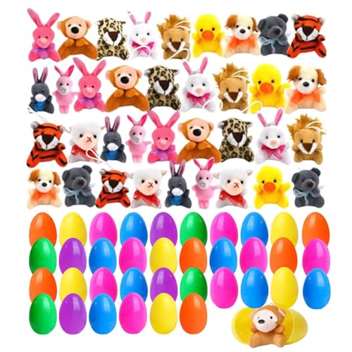 Feosposphes Animal Eggs - Rilleres von Ostern Premium, farbenfrohe Weihnachtsdekorative Eier | Weiche Puppe mit niedlichen Stofftieren, entzückendes Plus -Spielzeug für kleine Kinder von Generisch