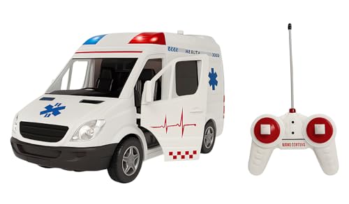 Ferngesteuerter Krankenwagen für Kinder Krankenwagen Spielzeug mit Lichtern Sirenen Türen Öffnen Auto Krankenwagen Große Maßstab 1:16 Radio Erste Hilfe Steuerung Sounds LED-Leuchten Bewegung Ferngesteuerter Krankenwagen für Kinder Krankenwagen Spielzeug mit Lichtern Sirenen Türen Öffnen Auto Krankenwagen Große Maßstab 1:16 Radio Erste Hilfe Steuerung Sounds LED-Leuchten Bewegung von Generisch