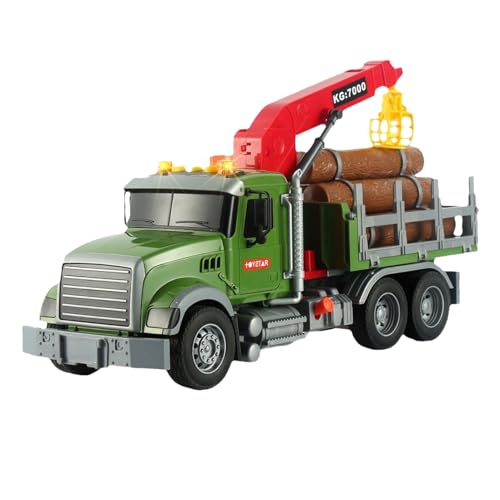 Ferngesteuerter Traktor 41.5x14x20cm | Müllwagen Holztransporter Spielzeug Aus ABS Mit 3 Mülleimern Licht Und Sound Für Mädchen 3-8 Jahre Geburtstag Geschenk von Generisch