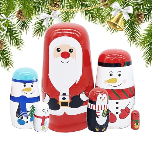 Festliche Nistpuppen, Feiertags-Matroschka-Puppen, weihnachtliche Stapelpuppen, SNesting-Figuren aus – Russische Nistpuppen, Weihnachts-Stapelpuppen für festliche Zimmerdekorationen im Ferienhaus Festliche Nistpuppen, Feiertags-Matroschka-Puppen, weihnachtliche Stapelpuppen, SNesting-Figuren aus – Russische Nistpuppen, Weihnachts-Stapelpuppen für festliche Zimmerdekorationen im Ferienhaus von Generisch