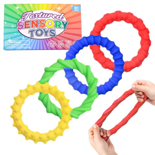 Fidget Armband Spielzeug | Handgelenk Armbänder Sensory Spielzeug für Kinder | 4 Stück zur emotionalen Beruhigung Silikon Armbänder | Tragbar für Klassenzimmer Wohnheim Zuhause Reisen Picknick Fidget Armband Spielzeug | Handgelenk Armbänder Sensory Spielzeug für Kinder | 4 Stück zur emotionalen Beruhigung Silikon Armbänder | Tragbar für Klassenzimmer Wohnheim Zuhause Reisen Picknick von Generisch