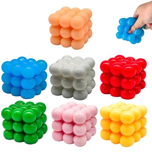 Fidget-Bälle aus Silikon, Sensorisches Fidget-Spielzeug, Sensorischer Ball Stresswürfel-Quetschbälle zur Angstlinderung, Ensorische Entspannungsgeräte (ORANGE) von Generisch