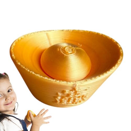 Fidget Spielzeug Goldbarren - 3D Gedrucktes Fidget Gelbgold Barren Statue - Sammelfigur Kinder Fingerpuppe Glücksdekoration Für Schule Büro Geschäft Zuhause von Generisch
