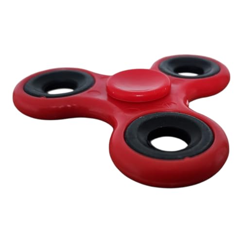 Fidget Spinner, Stressabbau und Fokushilfe, Rot mit schwarzen Lagern, ultraschnelles Drehen von Generisch