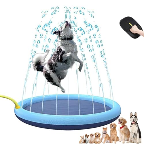 Fidosplash Splash Pad for Dogs Heavy Duty, Foldable Non-Slip Water Play Mat Outdoor Backyard Pool, Cooling Summer Fun Activity for Small Medium Large Breeds Puppies (67'') von Generisch
