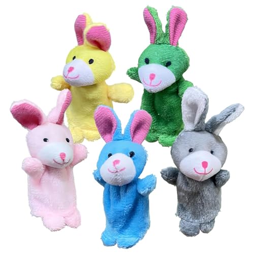 Finger Animal Set, Plush Bunny Finger Toy Doll, 10cm/3.94 Inches Cute Puppet Set of 5 for Children, Shows, Playtime, School, Birthday Comfortably Child’s Encouraging Imaginative Finger Animal Set, Plush Bunny Finger Toy Doll, 10cm/3.94 Inches Cute Puppet Set of 5 for Children, Shows, Playtime, School, Birthday Comfortably Child’s Encouraging Imaginative von Generisch