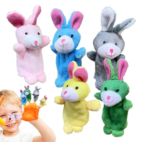 Finger Puppets, Plush Bunny Interactive Toys, Set of 5 Cute Animal Puppets with Adorable Design, 10cm/3.94 inch, Ideal for Children, Playtime, School, Birthday Shows, Multicolor Finger Puppets, Plush Bunny Interactive Toys, Set of 5 Cute Animal Puppets with Adorable Design, 10cm/3.94 inch, Ideal for Children, Playtime, School, Birthday Shows, Multicolor von Generisch