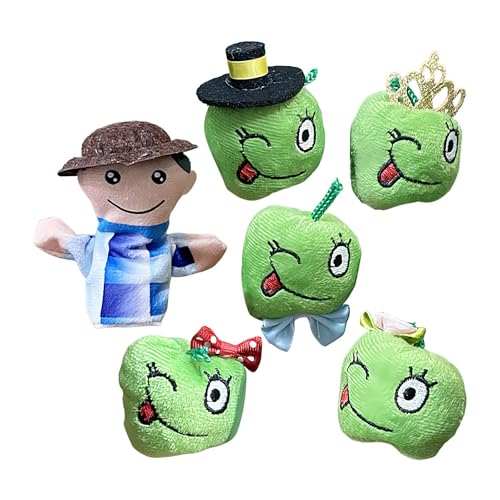 Finger Puppets, Set of 6 Farm Fruits Hand Puppets, 3.15 inches Interactive Preschool Activity Educationa, Performance Theater Props for Preschool Learning Storytelling, Classroom von Generisch