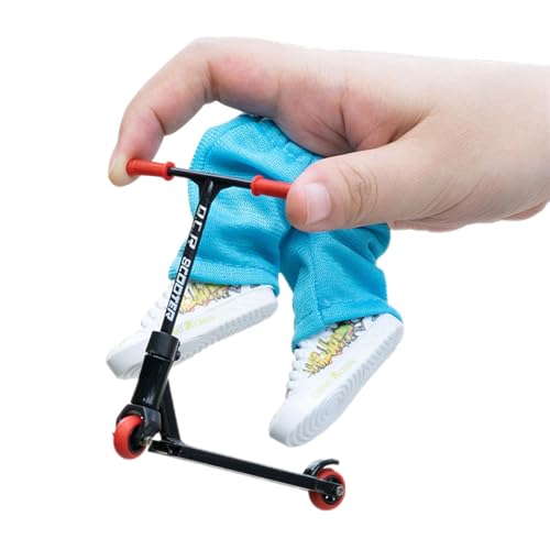 Finger Scooter Set, Fingerspielzeug-Skateboards, Finger Scooter Interaktives Fingerspielzeug, Finger Scooter Modell aus Legierung,Fingerboards Finger Schuhe Fingerhose Fingerscooter(Schwarz) von Generisch