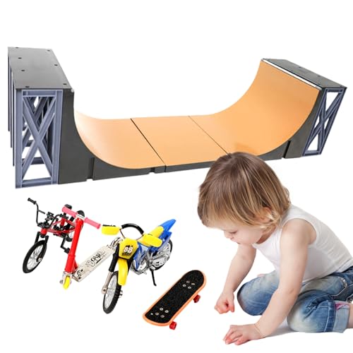 Finger Skateboard Kit - Mini Spielzeug, Swing Board Set | Pädagogisches Finger Skateboard Zubehör Für Kinder Erwachsene Fingertraining Lernspiel Spaß Unterhaltung Fingerpark Tricks Scooter F Finger Skateboard Kit - Mini Spielzeug, Swing Board Set | Pädagogisches Finger Skateboard Zubehör Für Kinder Erwachsene Fingertraining Lernspiel Spaß Unterhaltung Fingerpark Tricks Scooter F von Generisch