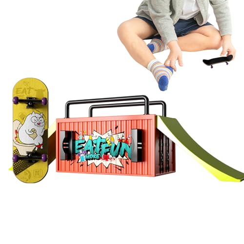 Finger -Skateboards Für Kinder - Fingerboard -Kits Mehrzweckspielzeug, Einzigartiges Handskateboard Für Kinder Erwachsene | Lustiges Finger -Skateboard -Rampen -Set, Trainingsfingerbretter, Mini -Fing von Generisch