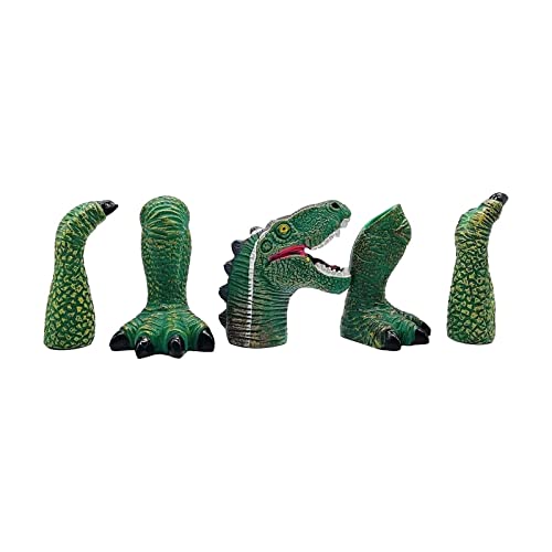 Fingerpuppe Handschuh 5 Teile/Satz niedliche Tier Finger Hand neuheit dekor Geschenk für Kindergeburtstag Party Cosplay Kleines Malbuch (Green, One Size) von Generisch