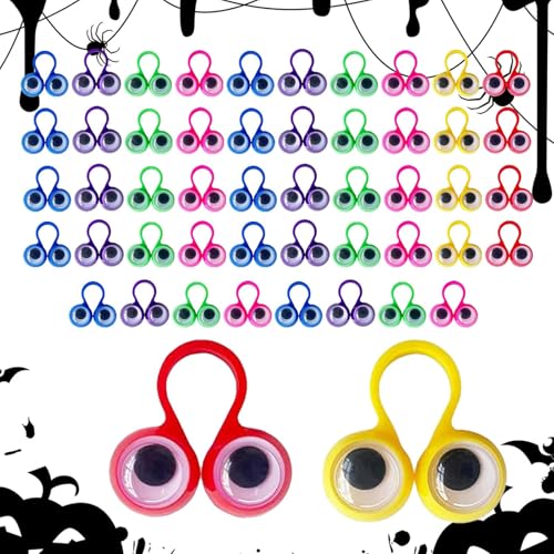Fingerpuppen Augen,50 Stück Wackelaugen An Ringen | 6 Farben Fingerpuppen Spielzeug Ringe Für Kinder Mädchen Klassenzimmer Tauschgeschenk Fingerpuppen Augen,50 Stück Wackelaugen An Ringen | 6 Farben Fingerpuppen Spielzeug Ringe Für Kinder Mädchen Klassenzimmer Tauschgeschenk von Generisch