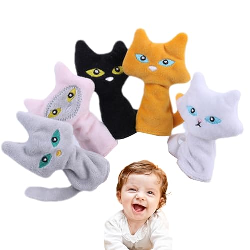 Fingerpuppen - Tier-Fingerpuppen, Katzen-Fingerpuppen | 5 Stück, Mini-Tierpuppen für Kinder zum Geschichtenerzählen und Spielen Fingerpuppen - Tier-Fingerpuppen, Katzen-Fingerpuppen | 5 Stück, Mini-Tierpuppen für Kinder zum Geschichtenerzählen und Spielen von Generisch