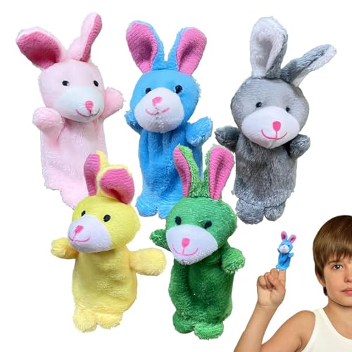 Fingerpuppen für Babys, Fingerpuppen - Plüsch Bunny Finger Toy Doll Set von 5 - Ausgestopfte Tiere Puppenspielzeug für das Geschichtenerzählen spielen Unterrichtsshows Playtime Schools Geburtstagsdars Fingerpuppen für Babys, Fingerpuppen - Plüsch Bunny Finger Toy Doll Set von 5 - Ausgestopfte Tiere Puppenspielzeug für das Geschichtenerzählen spielen Unterrichtsshows Playtime Schools Geburtstagsdars von Generisch