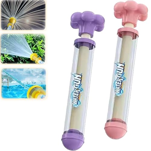 Firework Water Gun, Romantic Firework Style Water Spray Toy for Couples, Pusher Type Fun Fireworks Water Jet Spray Toy, High Pressure Pull-Out Sprinkler Spray Toys (2PCSD,Water Column) von Generisch
