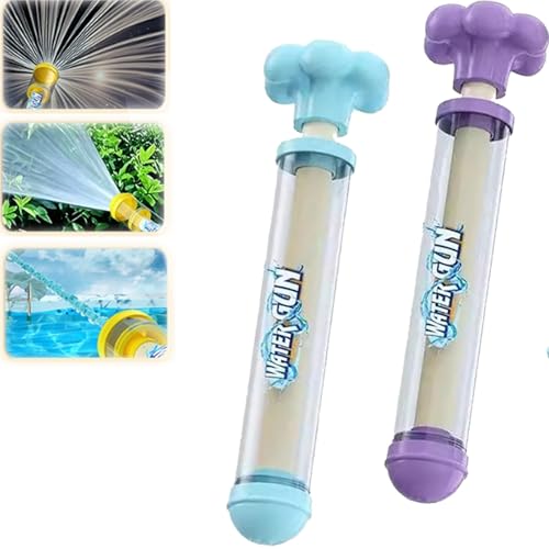 Firework Water Gun, Romantic Firework Style Water Spray Toy for Couples, Pusher Type Fun Fireworks Water Jet Spray Toy, High Pressure Pull-Out Sprinkler Spray Toys (2PCSE,Water Column) von Generisch