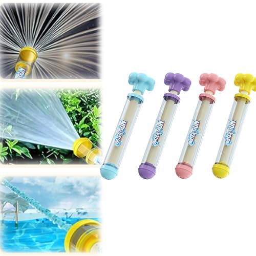 Firework Water Gun, Romantic Firework Style Water Spray Toy for Couples, Pusher Type Fun Fireworks Water Jet Spray Toy, High Pressure Pull-Out Sprinkler Spray Toys (4PCS,Water Column) von Generisch