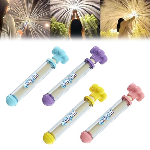 Firework Water Gun, Romantic Water Soaker, Fireworks Style 𝐖𝐚𝐭𝐞𝐫 Spray Props Suitable for Couples, High Pressure Pull-Out Sprinkler Spray Toys for Bathing, Pool (4 in 1) von Generisch