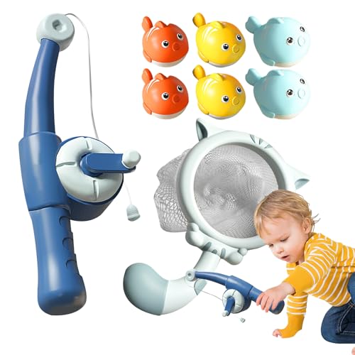 Fischspielzeug für Kleinkind, Fischereispielzeug für Kinder | Rotatable Magnet Pole Rod Net Boys Wasserspielzeug - Pädagogisches Kleinkind Outdoor -Spiel Fischspiel Set für die Badewanne des Badezimme von Generisch