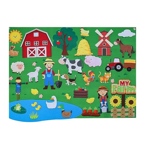 Fish Board Stories Sets - Filz Board für Vorschule | Wandbildungsaktivität für kleine Kinder, Flanellboard, um Domest -Tiere Geschichten zu zählen von Generisch
