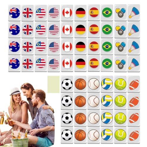 Flagge Mahjong, 65 Stück Nationalflaggen Mahjong Spielset, Steine Spiel Mit Flaggenmustern, Seaside Escape Game Blocks, Tragbares Mahjongs Brettspiel Set für Familien Partyspiele Flagge Mahjong, 65 Stück Nationalflaggen Mahjong Spielset, Steine Spiel Mit Flaggenmustern, Seaside Escape Game Blocks, Tragbares Mahjongs Brettspiel Set für Familien Partyspiele von Generisch