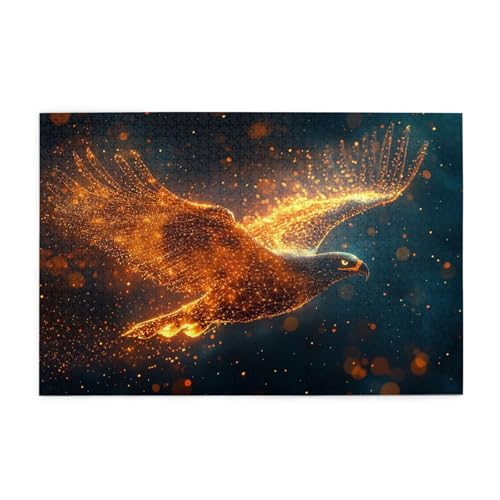 Flame-Winged Bird 1000 Teile Puzzle für Erwachsene Holzpuzzles für Erwachsene Geschenke Wohnkultur von Generisch