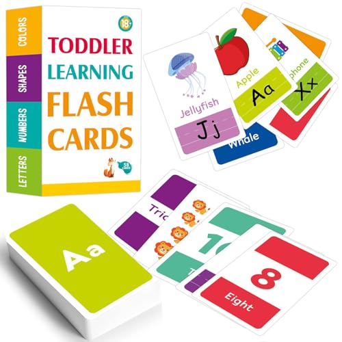 Flash-Karten für den Kindergarten - 58 Stück helle Letter Flash-Karte mit Illustrationen - Lernspielzeug für Kinder im Vorschulalter mit Flashcard für Kinder von Generisch