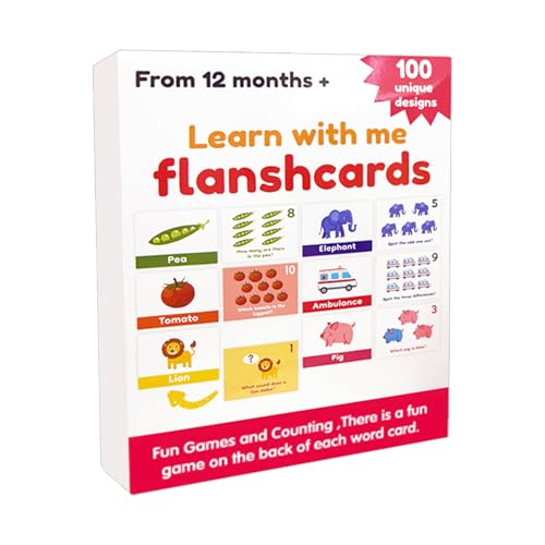 Flash -Karten zu Buchstaben und Zahlen, Bildungswort Set von 100 für Kinder, sensorisches Lernpaket mit starkem Build, interaktiv von Generisch