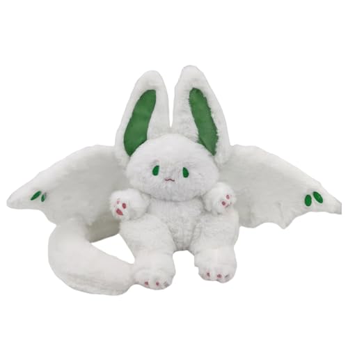 Fledermaus-Hasen-Puppe, fliegendes weißes Kaninchen, Plüschtier, Fledermausflügel, Hasen-Puppe, Plüschpuppe für Kinder Baby-Puppe (A, One Size) von Generisch