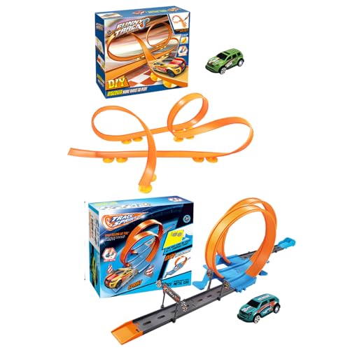 Flexible Rennstrecke - Creative Race Track Toy | LKW -Spielzeugauto | Flexible Spielzeugauto -Rennstrecke passt zu heißen Rädern ideal für Kinder Rennen Playset Tracks Bildungsunterhaltung von Generisch