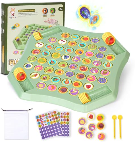 Flip Chess Memory Spiel, Tier Memory Schach Brettspiel für Kinder, Lernspielzeug Gedächtnisspiel mit, Matching Brettspiele für Familie, Kindergarten & Vorschule (Obst) von Generisch