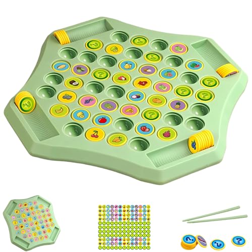 Flip Match Board Game, Lernspiel für Kinder, Memory Flip Chess, Tier- & Früchtemuster, Montessori Brettspiel, Gedächtnistraining, Vorschule & Familie (Obstserie) von Generisch