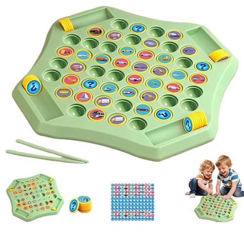 Flip Match Board Game, Memory Checkerboard Over Card Board, Fun Matching Chess Game for Kids & Adults, Educational Flip BoardGame for Family & Party (C) von Generisch