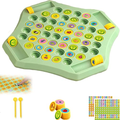Flip-Match-Brettspiel, Flip-Match-Brettspiel für Kinder, Obst und Tier Matching, Bildungsgedächtnis DIY-Schach, interaktiver Spaß für Familie und Vorschule, geeignet für 2-4 Spieler (Fruit) von Generisch