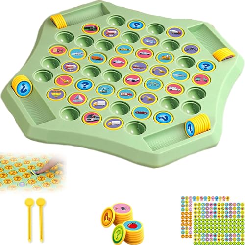 Flip-Match-Brettspiel, Flip-Match-Brettspiel für Kinder, Obst und Tier Matching, Bildungsgedächtnis DIY-Schach, interaktiver Spaß für Familie und Vorschule, geeignet für 2-4 Spieler (car) von Generisch