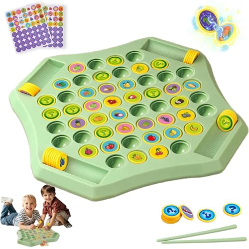 Flip Match Brettspiel, Flip Match Brettspiel für Kinder (52 Schach), Fruit Flip Chess Memory Schachspiel, DIY Flips Schachbretter für Kinder und Erwachsene (2–4 Spieler) (Fruit Patterns) von Generisch
