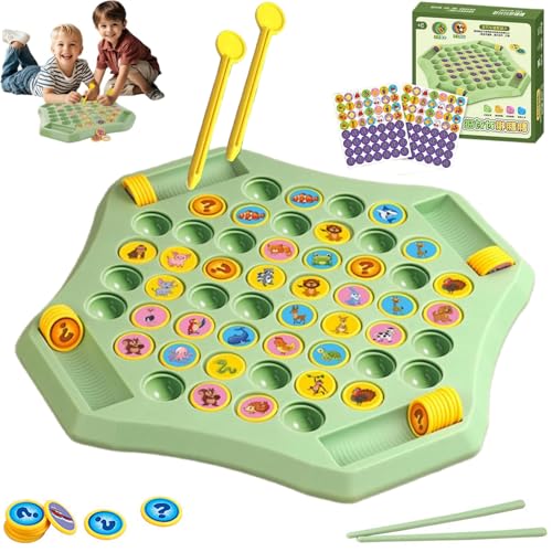 Flip Match Brettspiel, Memory-Schachbrett über Karton, 52-teiliges Flip-Schach-Matching-Spiel für 2–4 Spieler, Interaktives, Lustiges und lehrreiches Kinderspielzeug (Animal Patterns) von Generisch