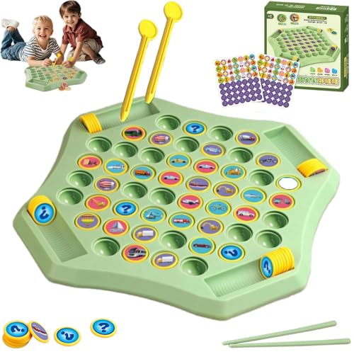 Flip Match Brettspiel, Memory-Schachbrett über Karton, 52-teiliges Flip-Schach-Matching-Spiel für 2–4 Spieler, Interaktives, Lustiges und lehrreiches Kinderspielzeug (Car Patterns) von Generisch