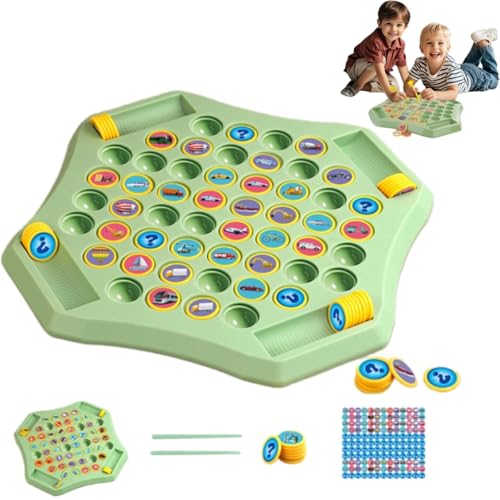 Flip Match Brettspiel, Tier-Flip-Matching-Schachbrett, Schachbrett-Memory-Kartenspiel, Tiermuster-Memory-Flip-Schach, lustiges Puzzle-Strategiespiel für Kinder (Automuster) von Generisch