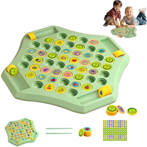 Flip Match Brettspiel, Tier-Flip-Matching-Schachbrett, Schachbrett-Memory-Kartenspiel, Tiermuster-Memory-Flip-Schach, lustiges Puzzle-Strategiespiel für Kinder (Fruchtmuster) von Generisch