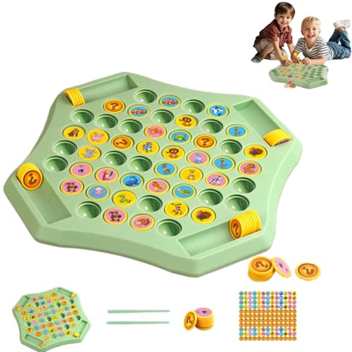 Flip Match Brettspiel, Tier-Flip-Matching-Schachbrett, Schachbrett-Memory-Kartenspiel, Tiermuster-Memory-Flip-Schach, lustiges Puzzle-Strategiespiel für Kinder (Tiermuster) von Generisch