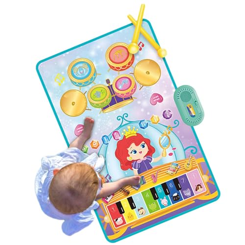 Floor Piano Matte, Klavierspiel Mat - Spielen Sie Touch Keyboard Matte - Pädagogischer sensorischer Teppich, interaktive Entwicklungsaktivitäten, Lernspielzeug für Mädchen im Alter von 3+ von Generisch