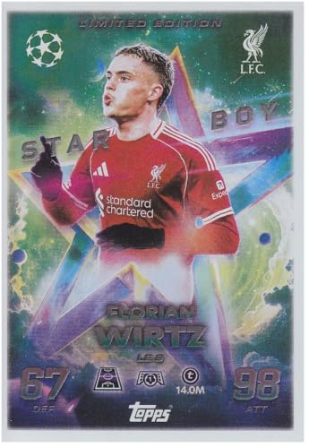 Florian Wirtz offensives Mittelfeld Liverpool, CL 2025/26 Limited Edition Fußball Sammelkarte LE 9 Florian Wirtz offensives Mittelfeld Liverpool, CL 2025/26 Limited Edition Fußball Sammelkarte LE 9 von Generisch