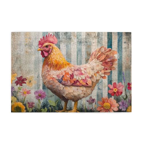 Flower Chicken 1000 Teile Puzzle für Erwachsene Holzpuzzles für Erwachsene Geschenke Wohnkultur Flower Chicken 1000 Teile Puzzle für Erwachsene Holzpuzzles für Erwachsene Geschenke Wohnkultur von Generisch