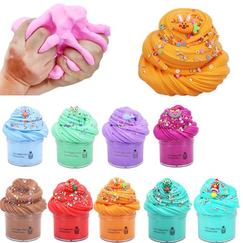 Fluffy Slime, 70 ml Fruit Slime 50 g, Slime Party Gifts for Children, Cloud Butter Slime, Super Soft and Non-Sticky, A Birthday Gift for Girls and Boys Aged 8-12 Years (8 PCS) von Generisch
