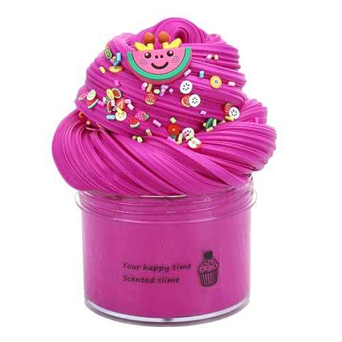 Fluffy Slime, 70 ml Fruit Slime 50 g, Slime Party Gifts for Children, Cloud Butter Slime, Super Soft and Non-Sticky, A Birthday Gift for Girls and Boys Aged 8-12 Years (Hot Pink) von Generisch