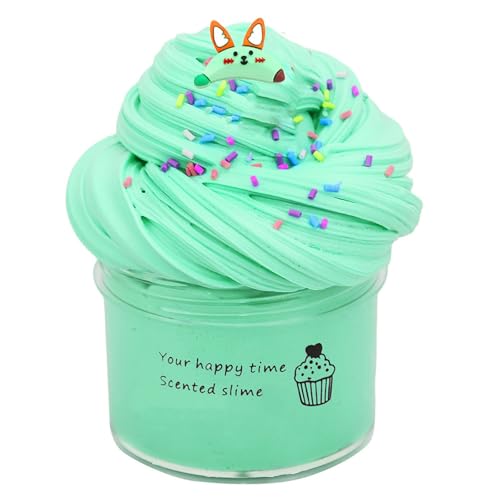 Fluffy Slime, 70 ml Fruit Slime 50 g, Slime Party Gifts for Children, Cloud Butter Slime, Super Soft and Non-Sticky, A Birthday Gift for Girls and Boys Aged 8-12 Years (Mint Green) von Generisch